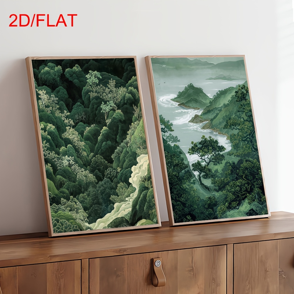 2pcs Modern Green Forest Mount - Home Office For Two avaliação e preço