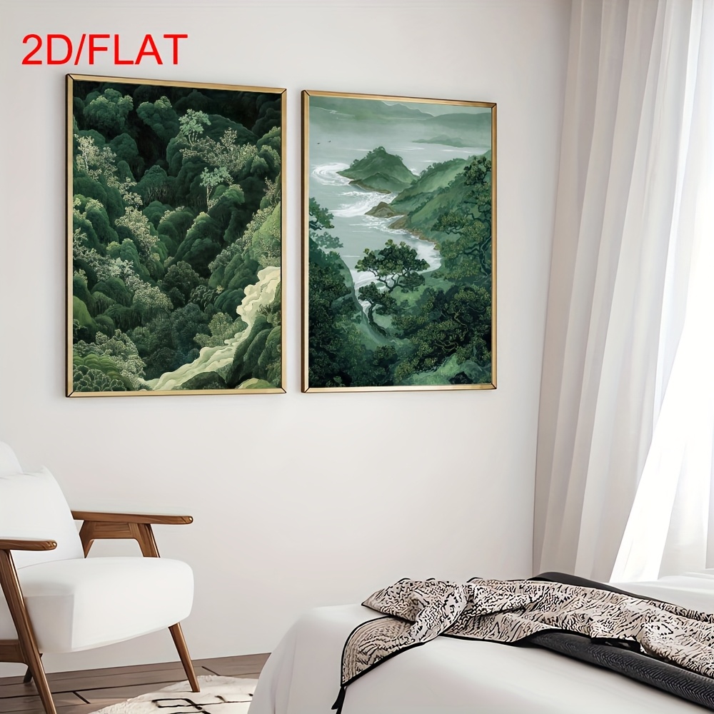 2pcs Modern Green Forest Mount - Home Office For Two avaliação e preço