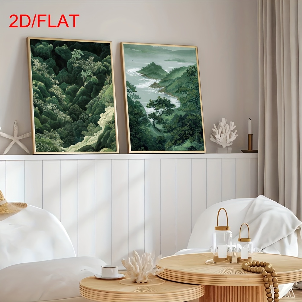 2pcs Modern Green Forest Mount - Home Office For Two avaliação e preço