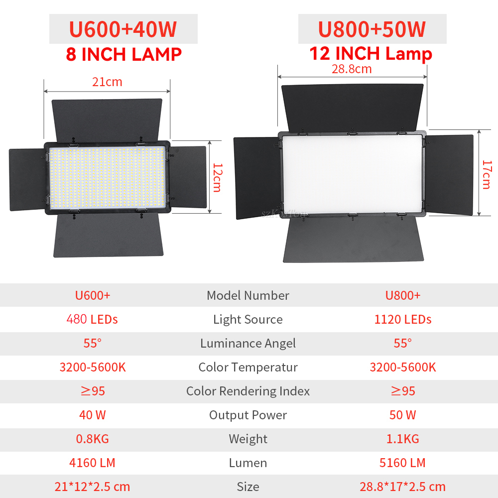 U800 U600 LED Photo Studio Vid - Zoom Lighting Kit avaliação e preço